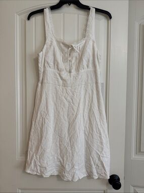 White Eyelet Lace-Trim Sundress